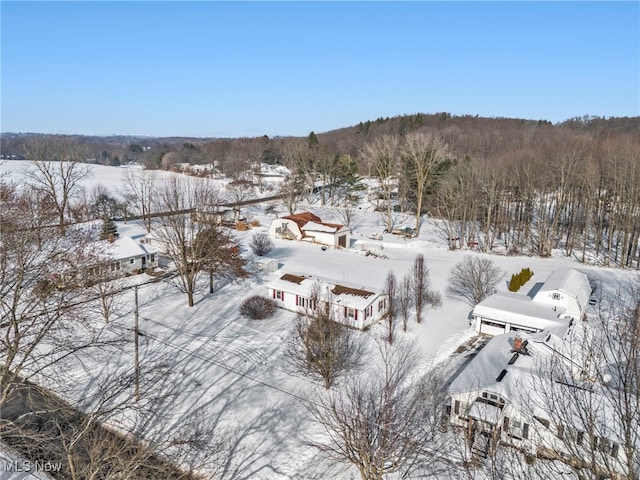 view of snowy aerial view