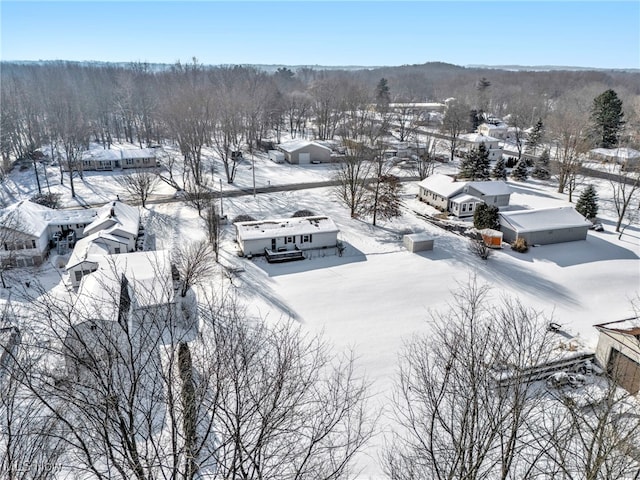 view of snowy aerial view