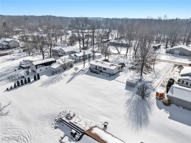 view of snowy aerial view