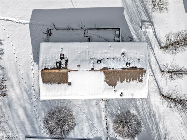 view of snowy aerial view