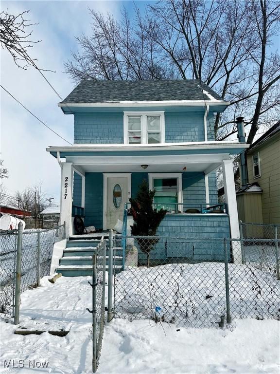 view of front of property with a porch