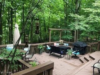 deck with area for grilling