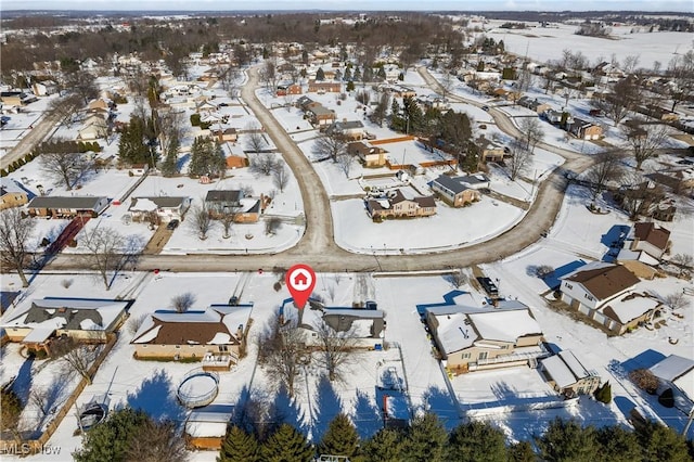 view of snowy aerial view