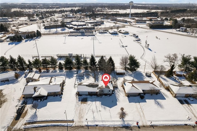 view of snowy aerial view