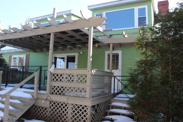 exterior space with a pergola