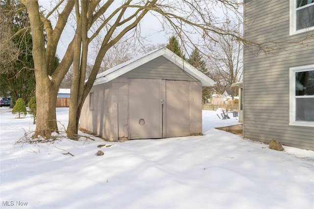 view of snow covered structure