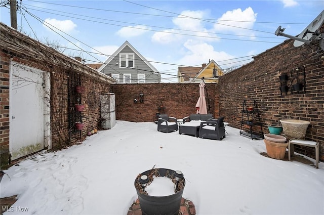 view of snowy yard