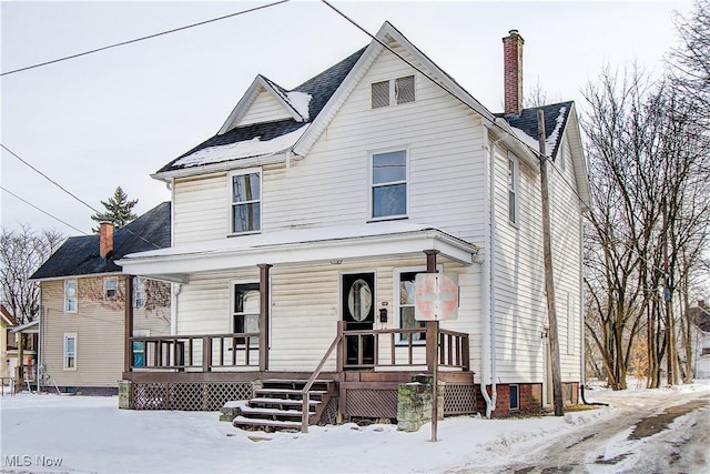 view of front facade with covered porch