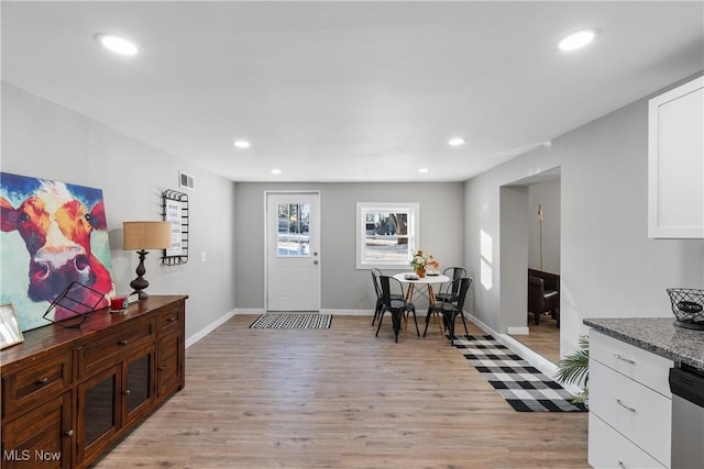 foyer entrance featuring light hardwood / wood-style flooring