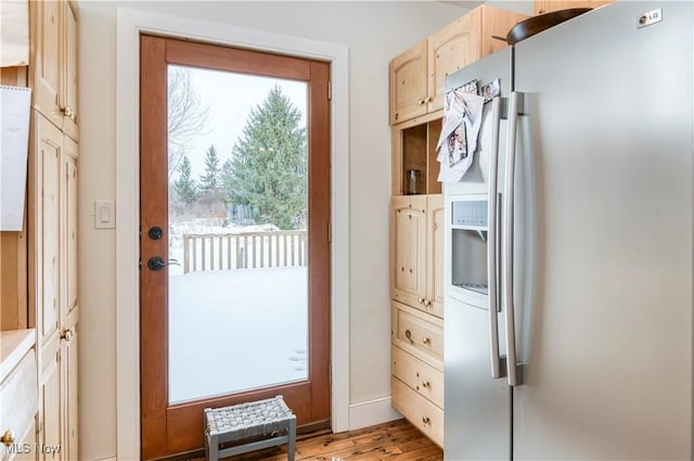 doorway featuring light hardwood / wood-style flooring