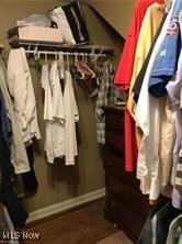 walk in closet featuring dark hardwood / wood-style flooring