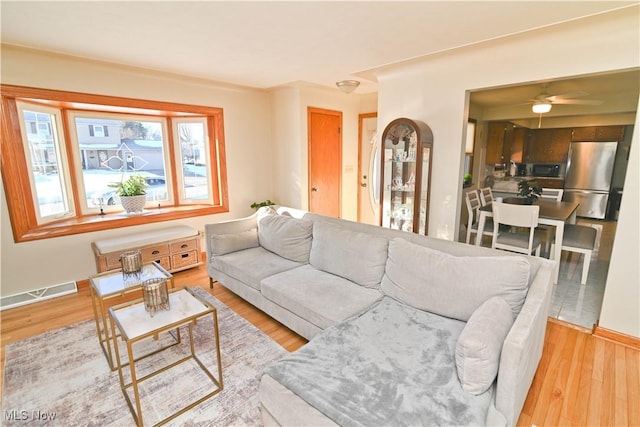 living room featuring wood-type flooring