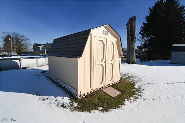 view of snow covered structure