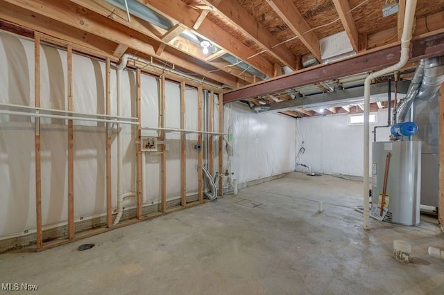 basement with gas water heater