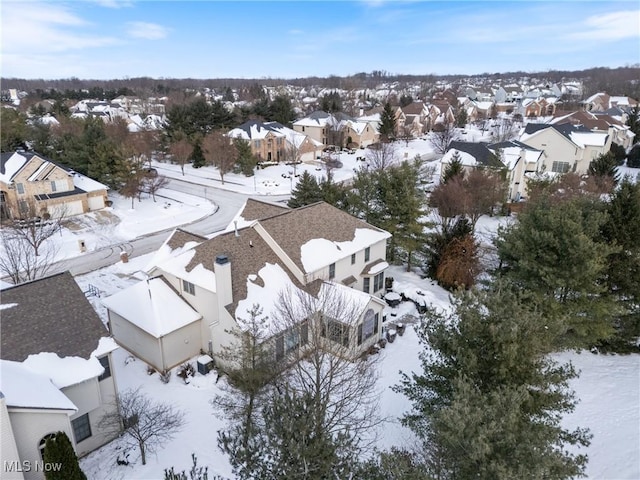 view of snowy aerial view