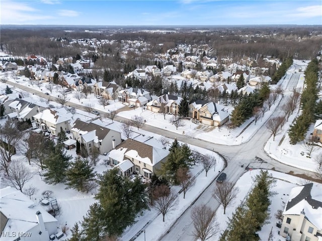 view of snowy aerial view