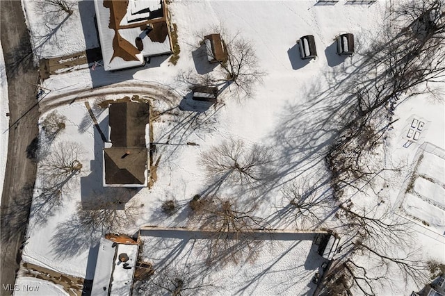 view of snowy aerial view