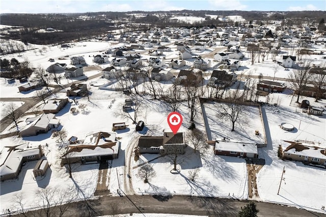 view of snowy aerial view