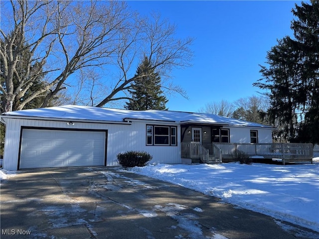 single story home with a garage