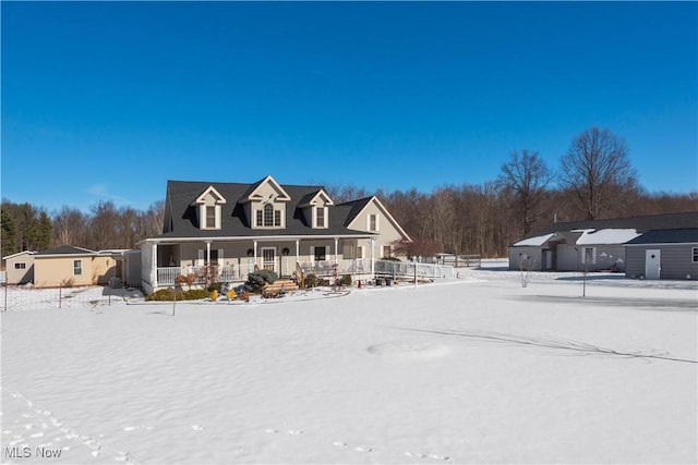 view of front of property with a porch