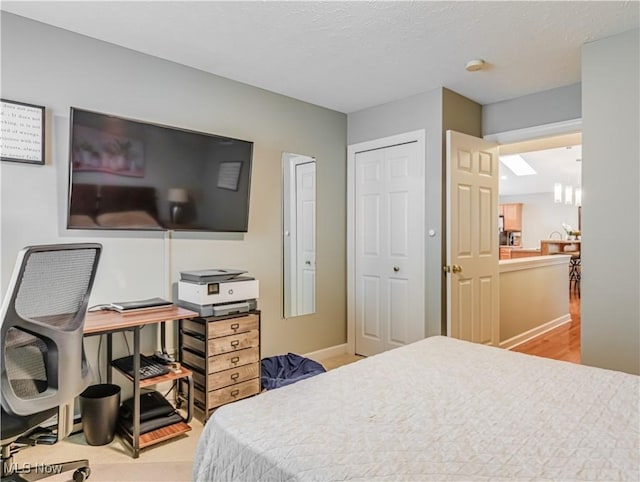 bedroom with a textured ceiling