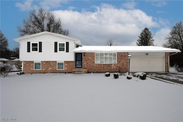 tri-level home with a garage