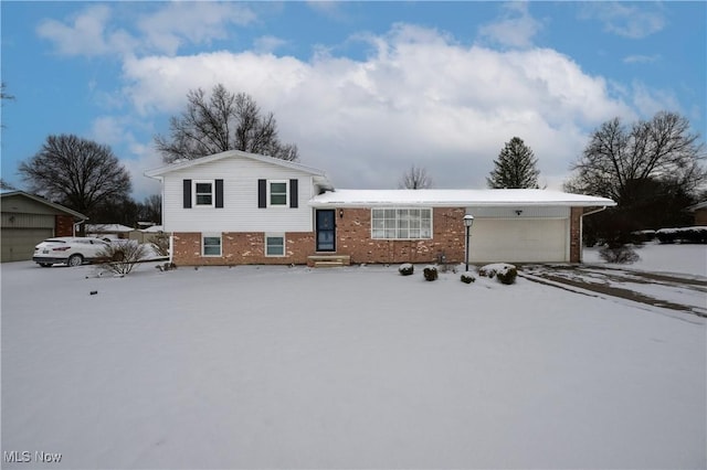 split level home featuring a garage