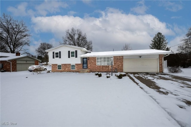 split level home with a garage