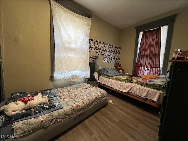 bedroom featuring dark wood-type flooring