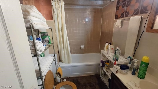 bathroom featuring shower / bath combination with curtain