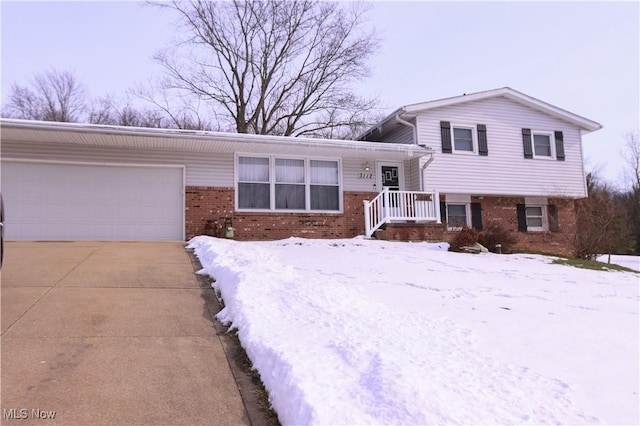 tri-level home featuring a garage