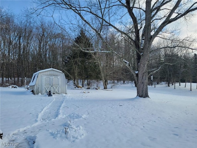 view of snowy yard