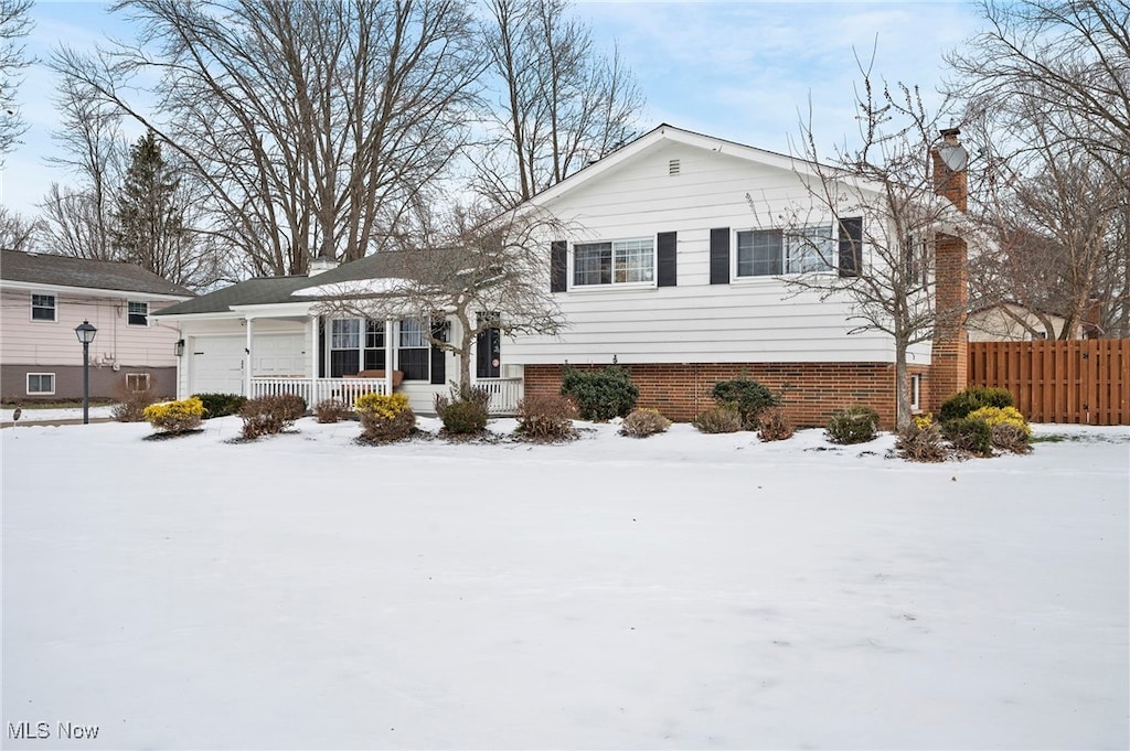 split level home with a garage