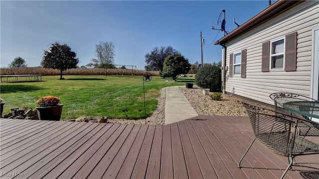 deck with a lawn