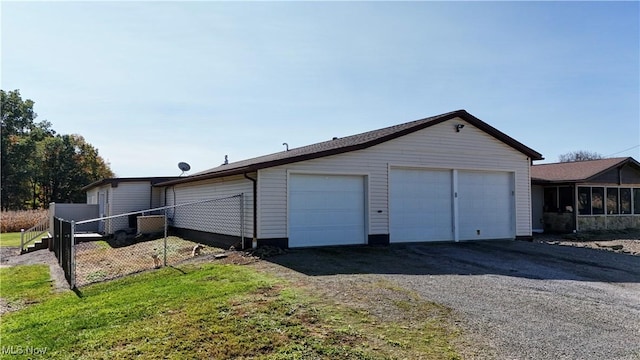 view of garage