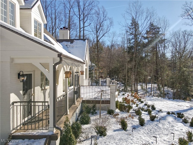 view of snowy yard