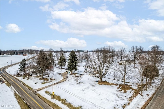 view of snowy aerial view