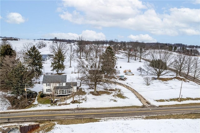 view of snowy aerial view