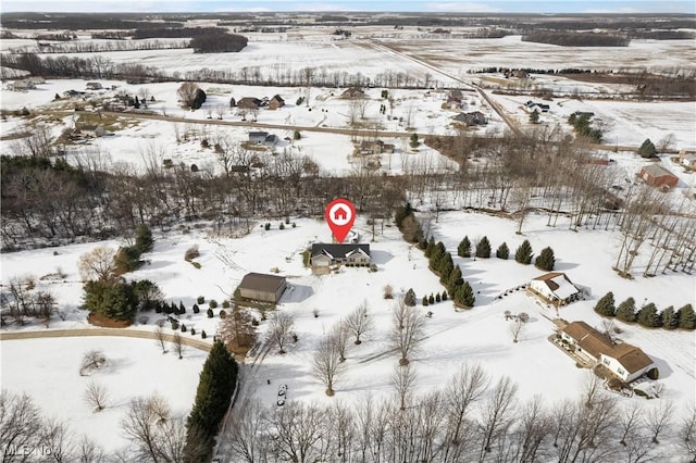 view of snowy aerial view