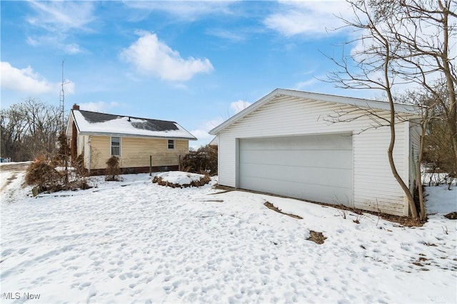 view of snow covered exterior