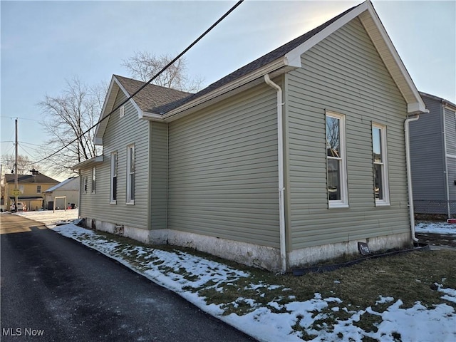 view of snowy exterior