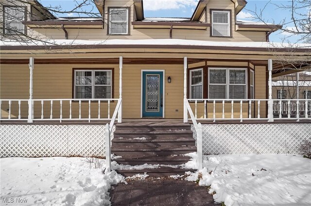 view of front of property with a porch