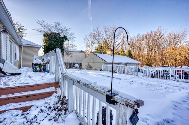 view of yard covered in snow