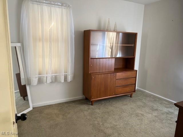 unfurnished bedroom with light colored carpet