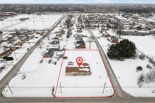 view of snowy aerial view