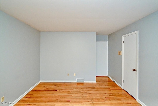 empty room featuring light wood-type flooring