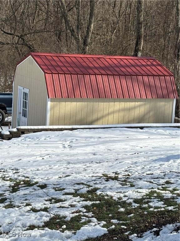 view of snow covered structure