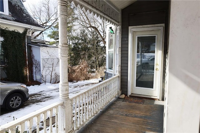 exterior space featuring covered porch