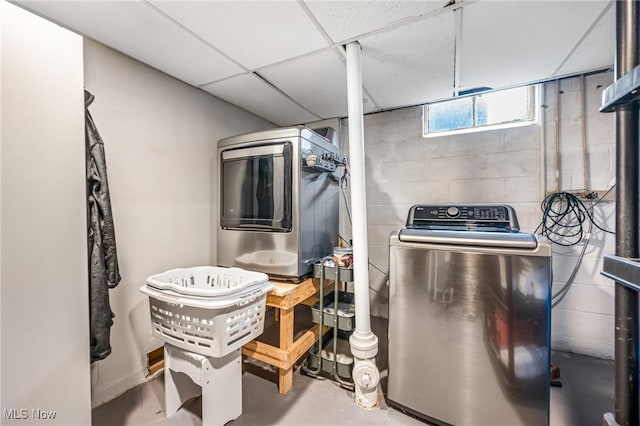 interior space with washer / clothes dryer