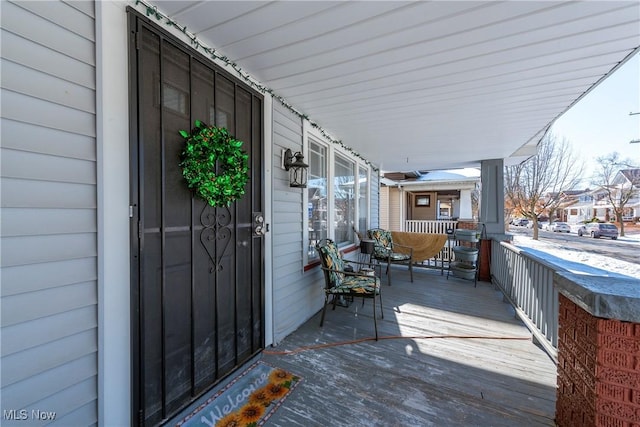 deck with covered porch